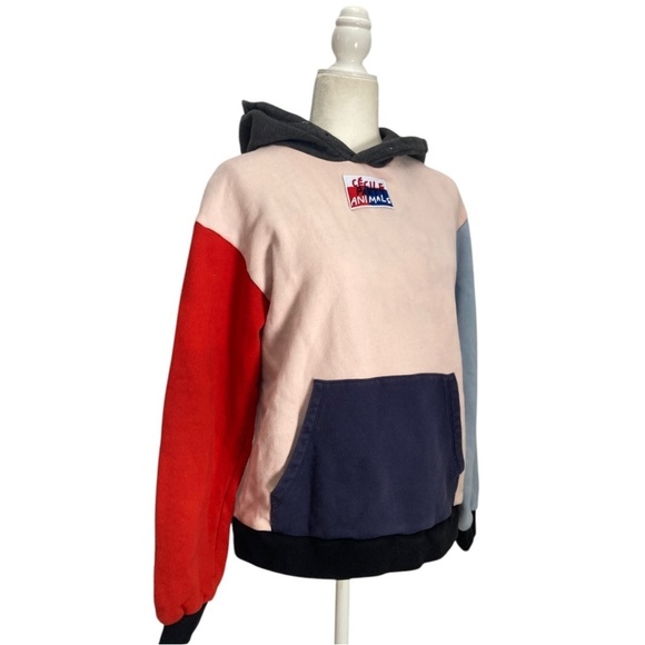 ETRE CECILE Colby Aurelia Color Block Hoodie Sweatshirt Cotton In Pink - Picture 4 of 12